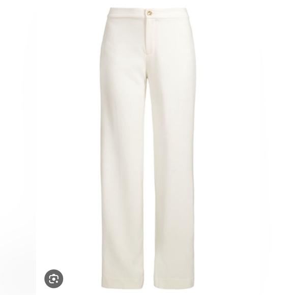 NWT $198 Lilly Pulitzer Lyndie High Rise 32" Coconut Pants Winter White Size 8 - Picture 3 of 13